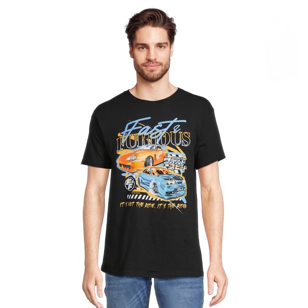 Fast & Furious Mens 3XL Black Graphic T-Shirt Toyota Supra Nissan Skyline‎ Tee